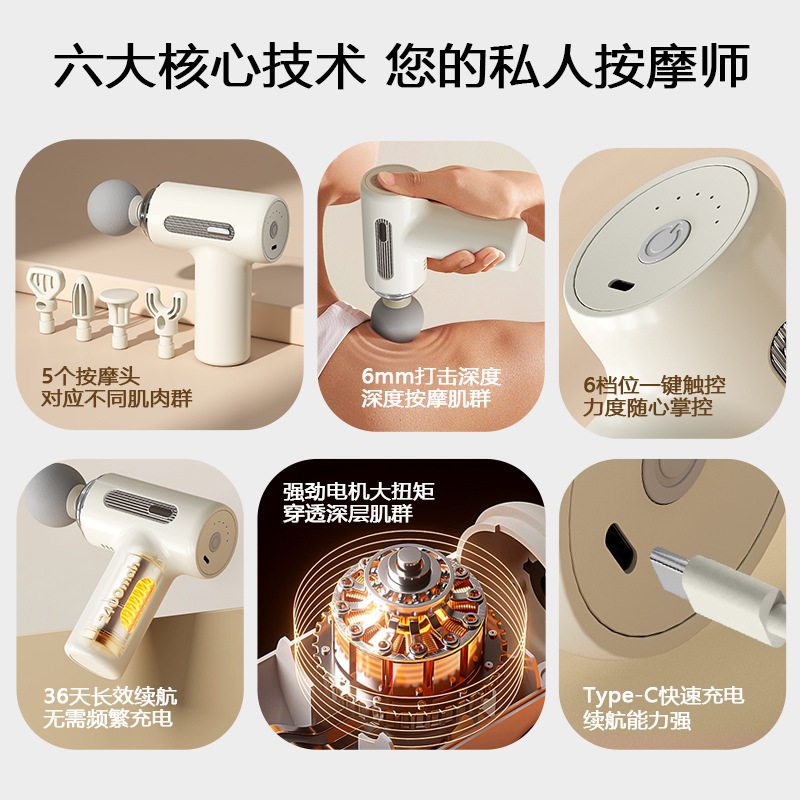 筋膜枪小型肌肉放松按摩器颈椎震动按摩健身酸痛电动按摩