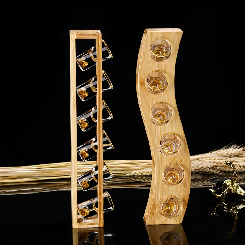 竹木子弹杯架白酒杯架酒具收纳木架小酒杯架分酒杯烈酒一口杯架子,餐饮具,酒架,淘宝优惠券,粉丝福利购,淘宝优惠卷