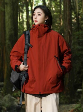 2024新款极寒系列冲锋衣男女三合一两件套户外登山服加厚防水外套
