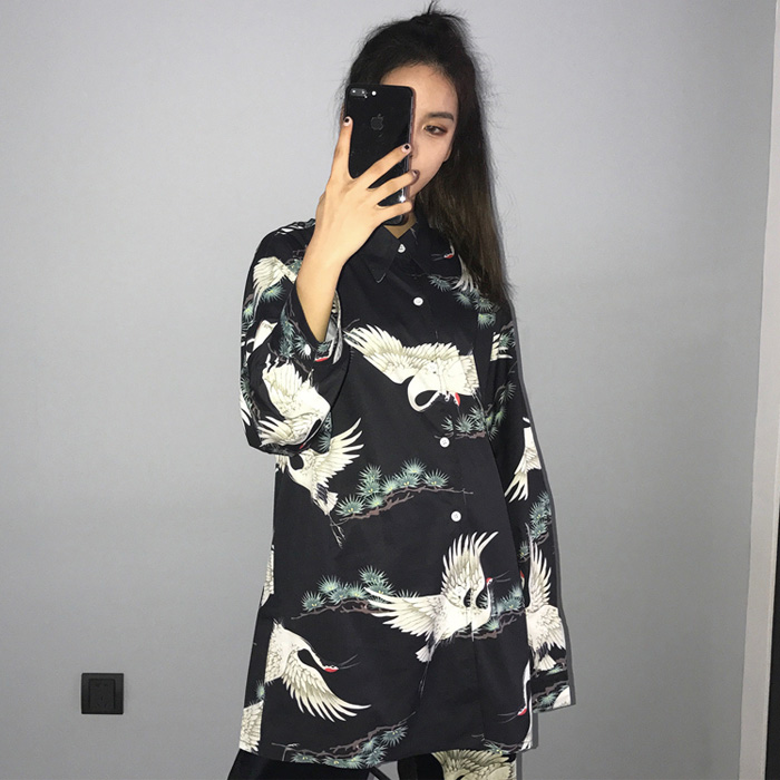 Çﶬº«°æÅ®×°Ð¿îulzzang¸´¹ÅÔËÞ·çÉÏÒ¿íËÉÏɺ×Ó¡»¨³¤Ðä³ÄÉÀÅ®