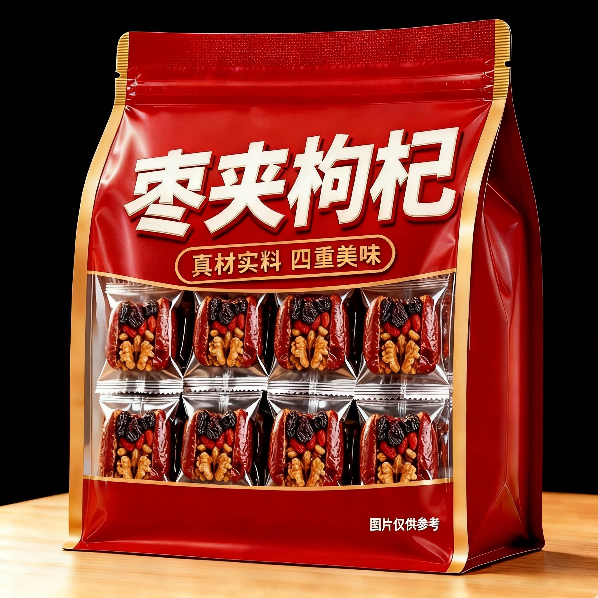 红枣夹核桃仁葡萄干枸杞真空独立包装山西特产孕妇红枣核桃糕新品