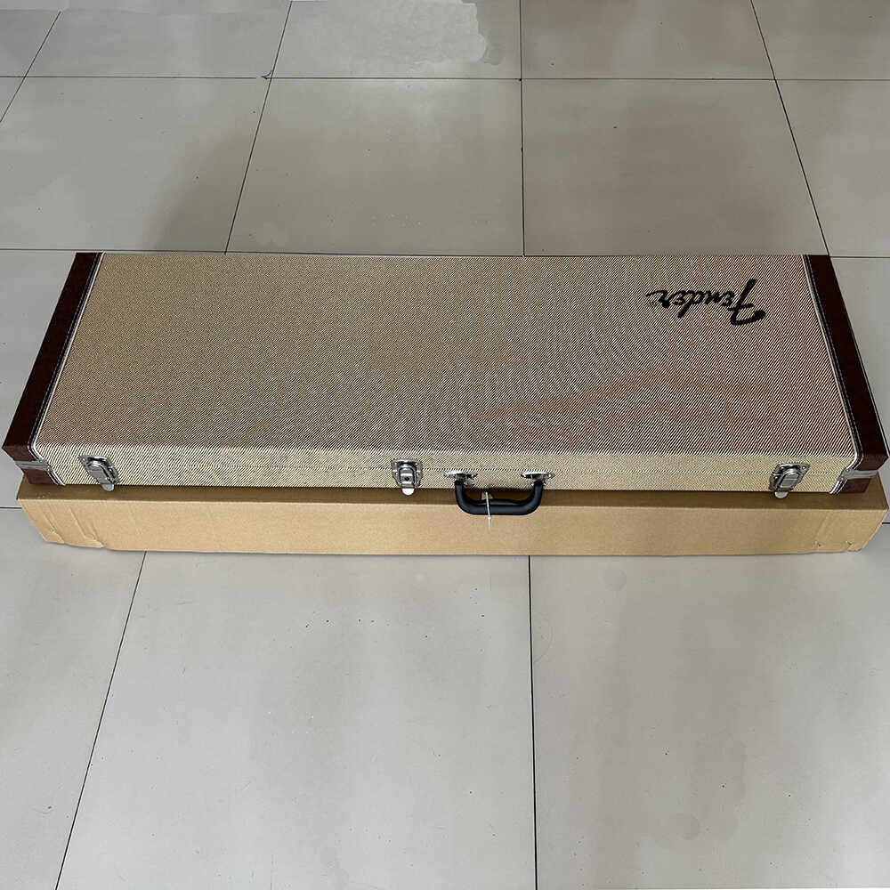 墨芬芬达Fender电贝斯P/J BASS琴盒琴箱  高档黄条纹贝司盒 带锁