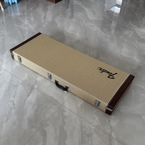 墨芬芬达Fender美洲豹Jazzmaster/Jaguar琴盒 高档黄纹内嵌式琴箱
