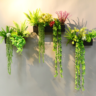 仿真绿植壁挂立体植物墙面装 饰挂件 饰假花客厅餐厅店铺森系墙壁装