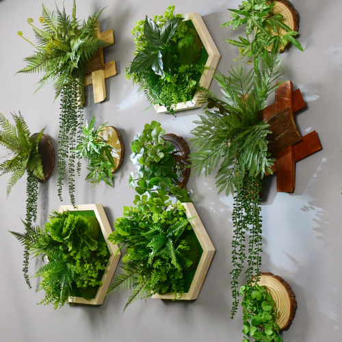 新品六边仿真植物装壁挂北欧绿植