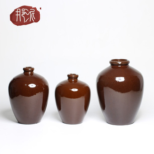 陶瓷酒坛空酒瓶2斤3斤5斤装白酒黄酒泡酒瓶子复古典酒罐光面红釉