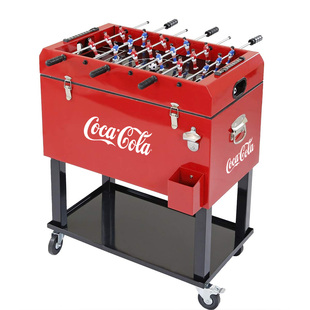 桌面足球 Foosball 手推车冷藏箱二合一 可口可乐 ice Cooler