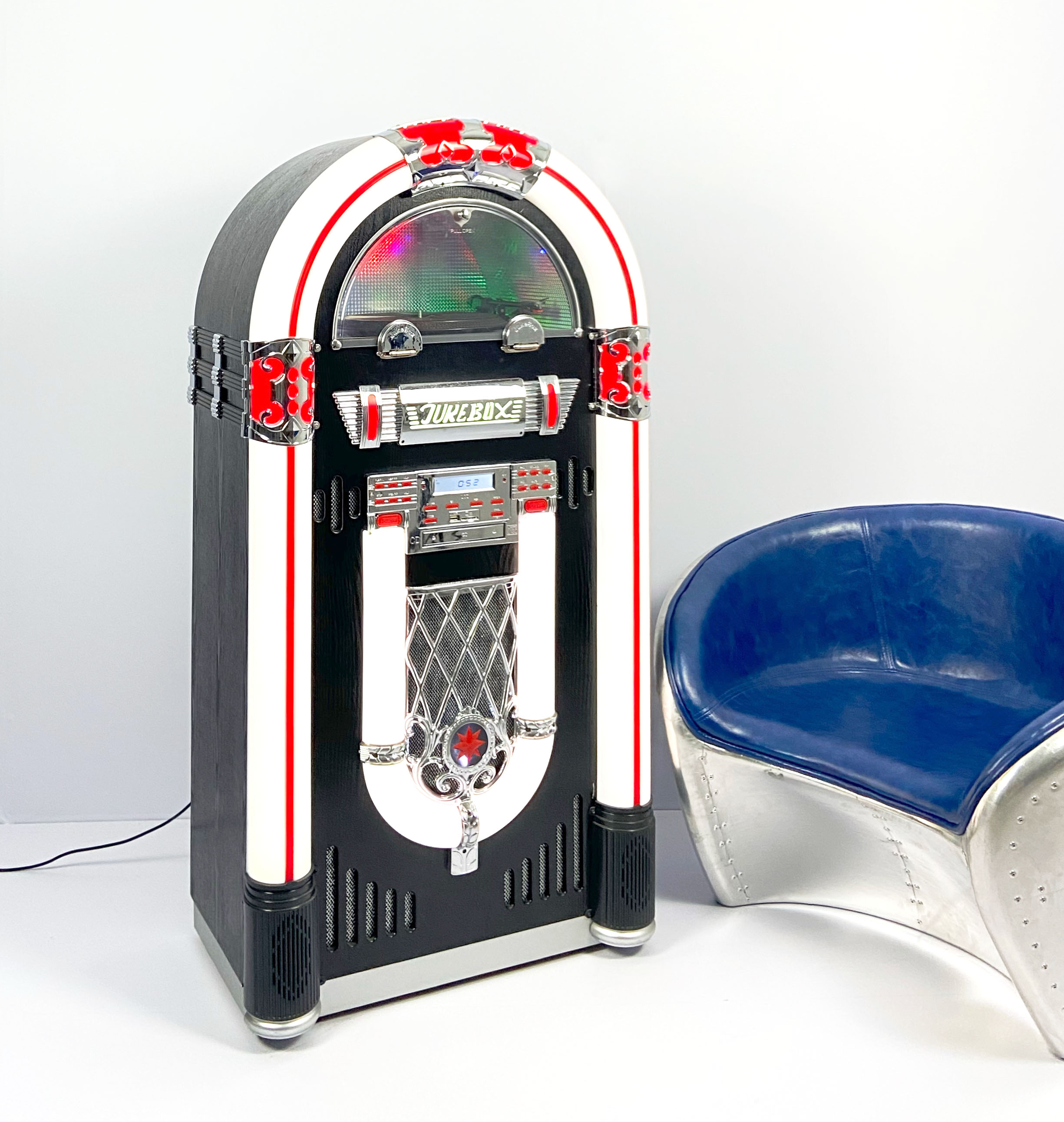 美式复古单张黑胶点唱机 多媒体音乐音箱 支持CD蓝牙黑胶SD收音机