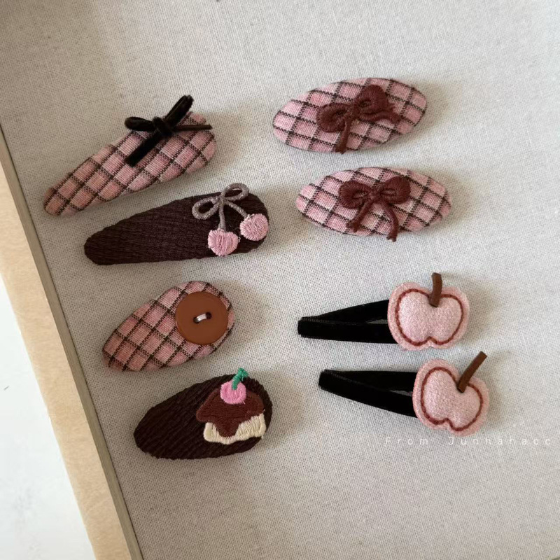 可露丽粉咖系发夹套装少女心刘海夹BB夹发卡侧边夹碎发夹子