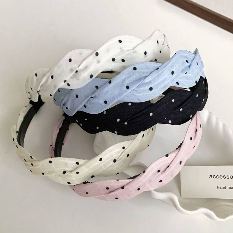 发饰发箍温柔韩系甜美风新款点发箍百搭风波日常女生麻花夏季波点
