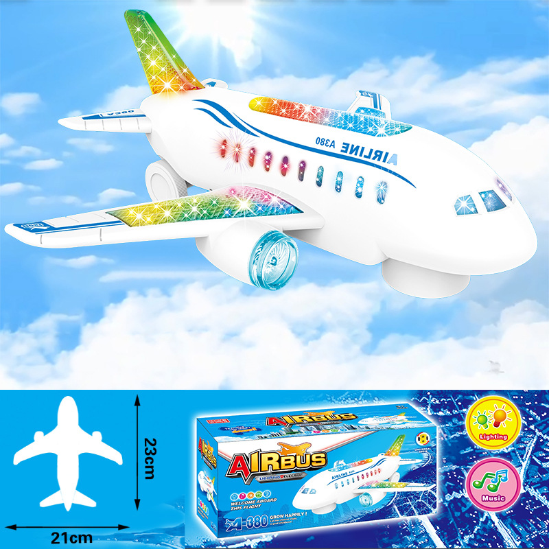 电动音乐飞机万向客机模型闪光玩具礼物礼品儿童广场夜市电动飞机