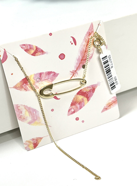 韩国东大门s925银项链别针吊坠女高级感潮流时尚女友闺蜜姐妹锁骨