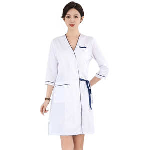 高端美容师美容院养生馆白大褂皮肤管理中袖足疗技师套装工作服女
