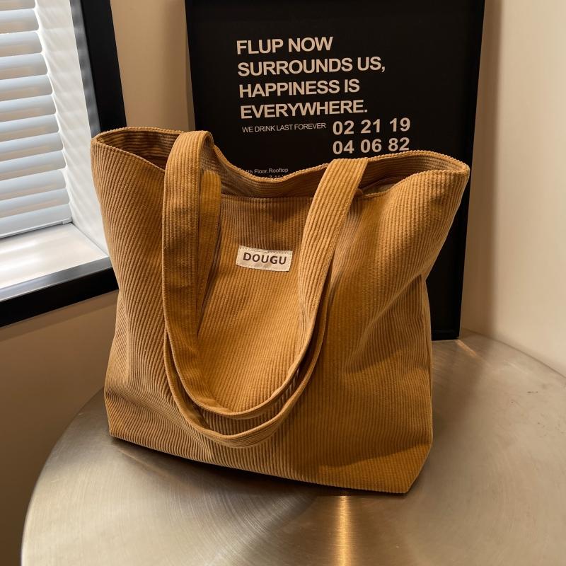 大容量灯芯绒帆布包上课单肩女包