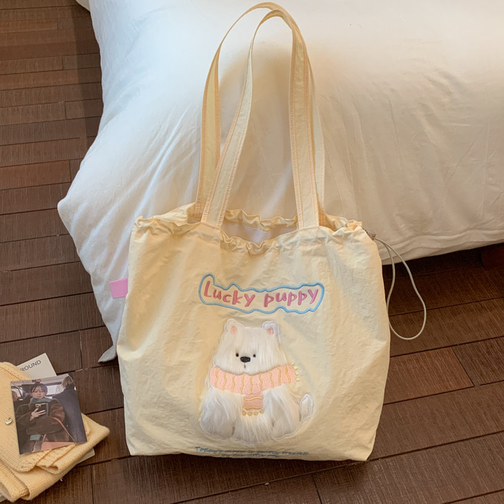 可爱毛绒小狗帆布托特包包女2026新款大容量手提袋学生通勤单肩包,箱包皮具/热销女包/男包,时尚帆布包,淘宝优惠券,粉丝福利购,淘宝优惠卷