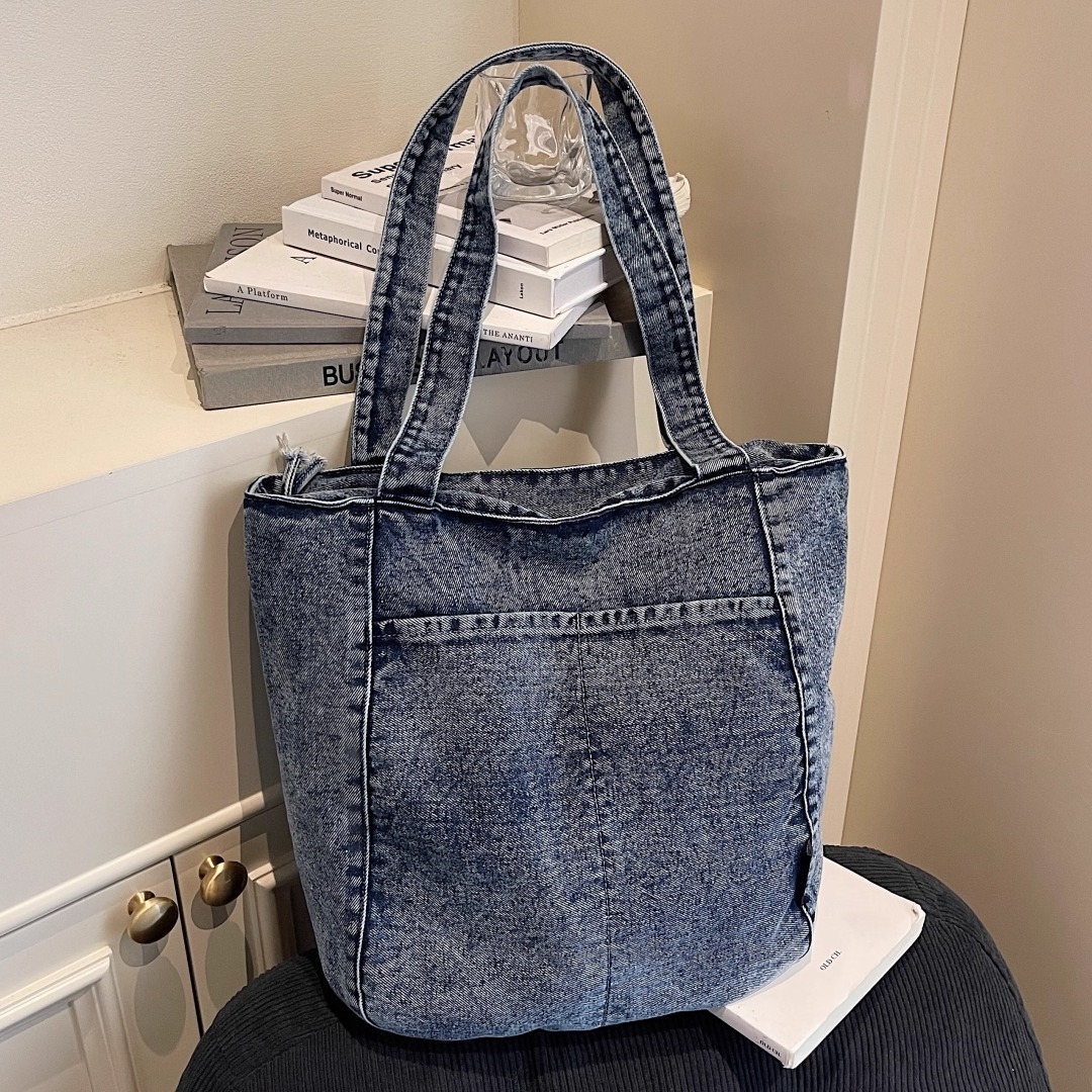 牛仔布托特包大容量手提单肩包