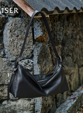 KAISER凯撒头层牛皮包包女新款女士hobo包女款腋下包单肩斜挎包