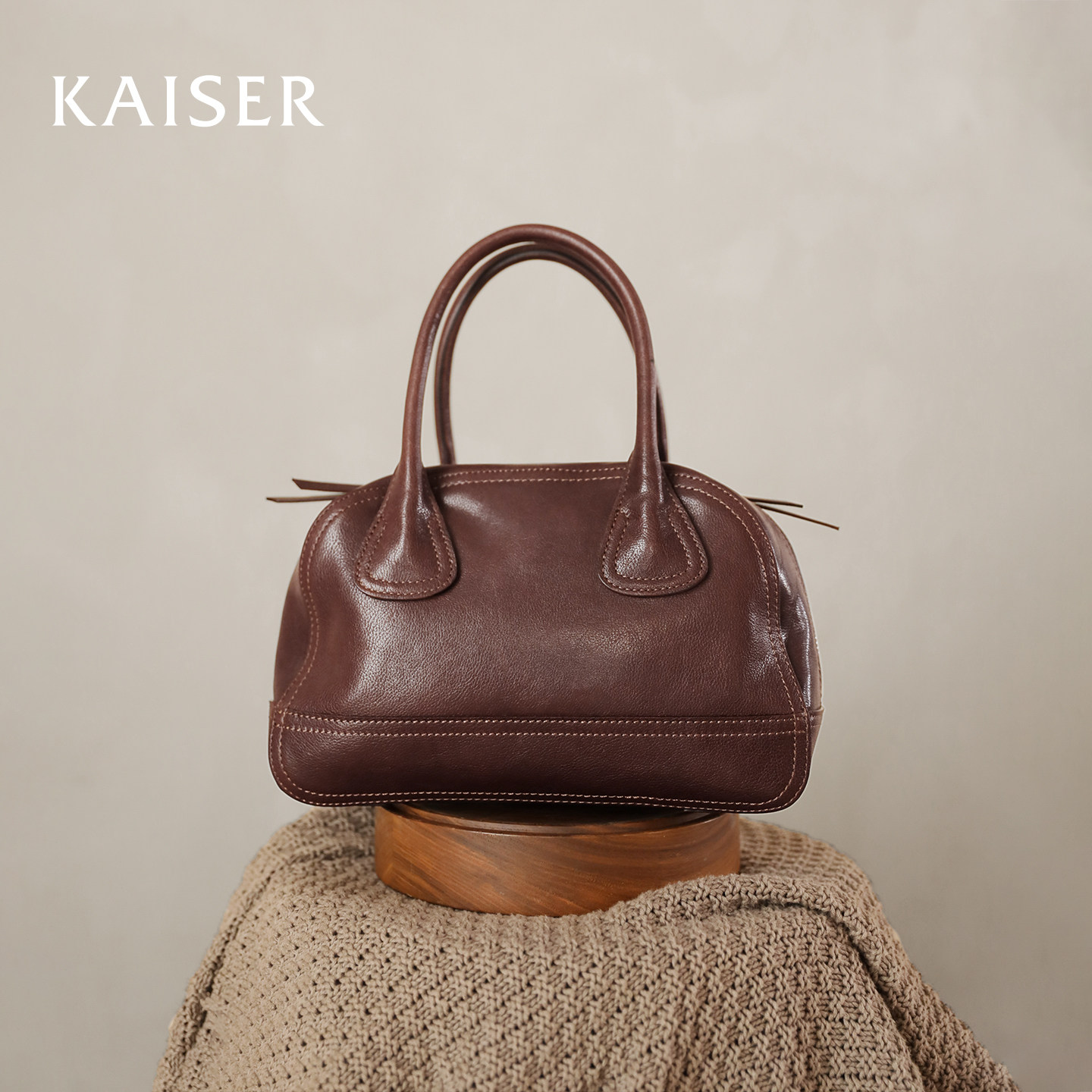 凯撒2026新款植鞣牛皮包包秋冬贝壳包保龄球包单肩斜挎包真皮女包,箱包皮具/热销女包/男包,通用款女包,淘宝优惠券,粉丝福利购,淘宝优惠卷