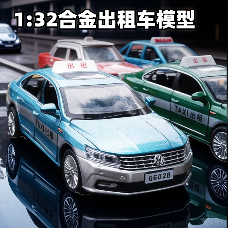 儿童出租车合金模型玩具