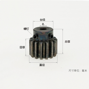 19齿圆柱直齿轮碳钢B 凸缘1.25模10