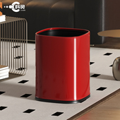 复古红色结婚垃圾桶家用客厅轻奢高档摆件大容量包豪斯高颜值新款