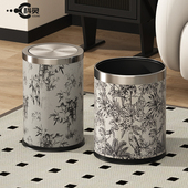 高颜值中古风垃圾桶家用客厅厨房卧室卫生间轻奢高档法式 复古新款