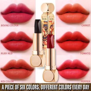 AGAG口红魔法6色一支六色口红双管雾面哑光不脱妆不沾杯保湿滋润