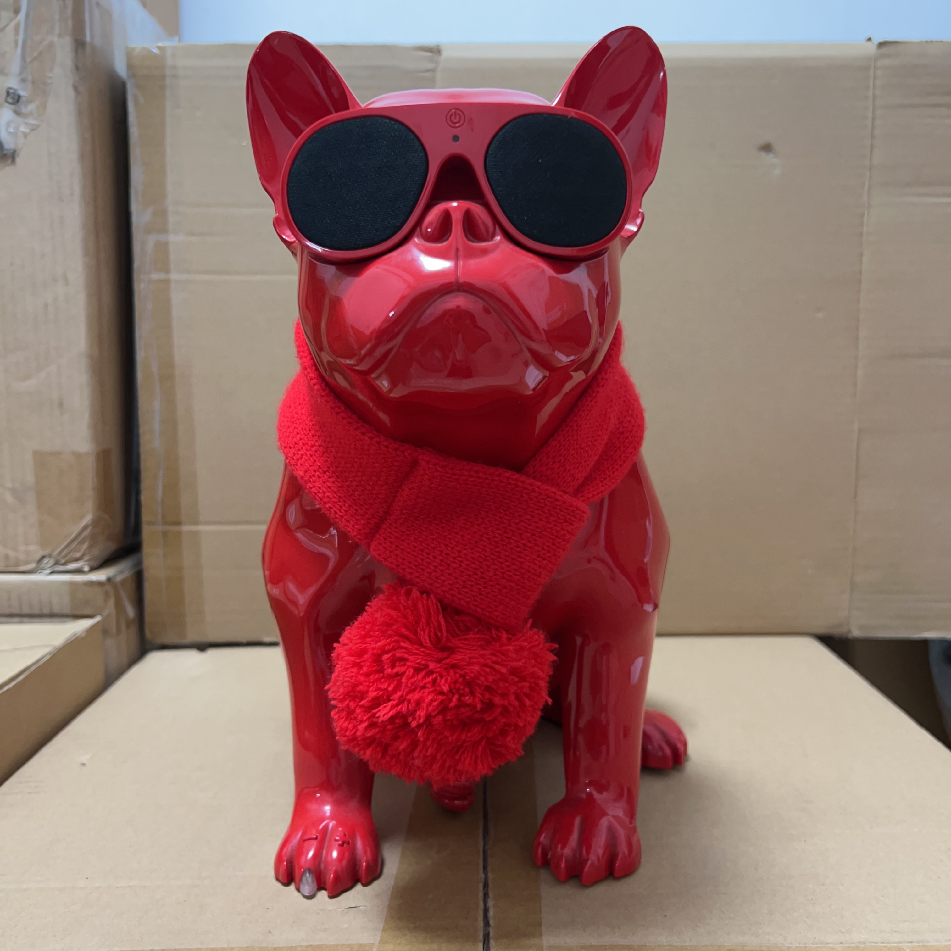 法斗音响围巾 jarre aerobull XS1 法国斗牛犬音箱小狗红色围脖