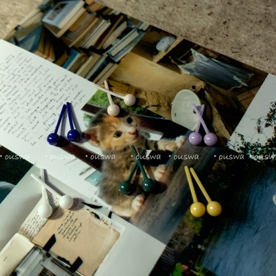 ouswa 陶瓷小豆子3mm叠戴迷你防过敏百搭通勤学生简约ins极简耳钉