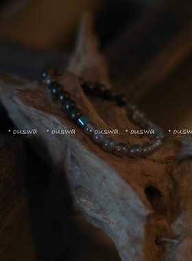 沉香复古手串ouswa蓝水翡翠原创