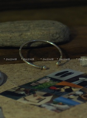 ouswa原创【老城区的角落】90s古董做旧s925纯银叠戴百搭开口手镯