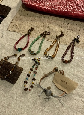 ouswa原创-乐园的旧梦早已破碎消逝，纯手工复古vintage手串手绳