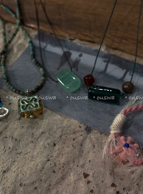 ouswa原创【窗口】vintage复古小众锁骨链手工项链