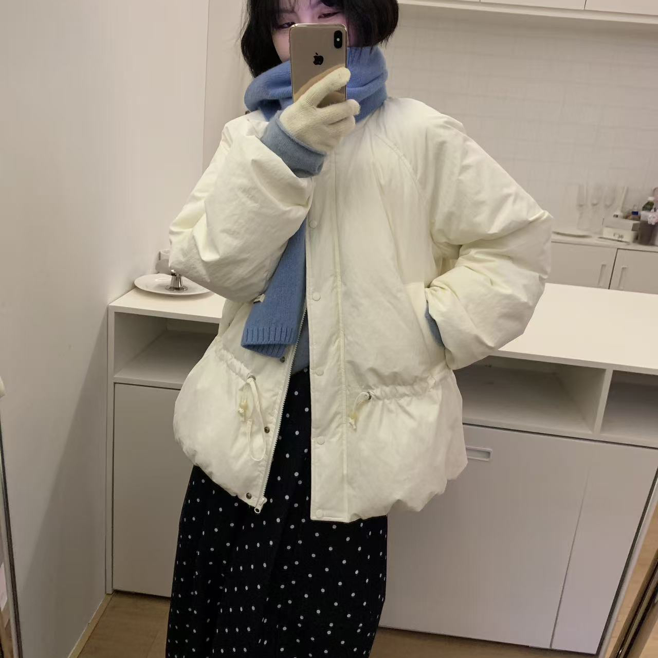 AM  -0绒品质羽绒服花苞设计感买手店保暖羽绒服外套(配抽绳)5806