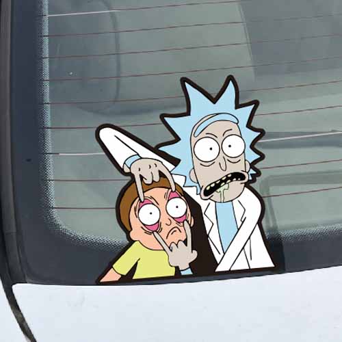 汉魂贴纸适用Rick and Morty Peeking Peek汽车反光车贴定制 5651