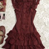 芷汀「勃艮第玫瑰」蕾丝花边拼接衬衫 连衣裙女夏vintage古着穿搭