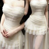 芷汀「香氛」海边度假连衣裙气质褶皱显瘦仙女氛围感长裙轻礼服