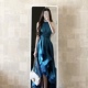 芷汀「蓝灵」挂脖连衣裙高级感不规则荷叶边蓝色礼服长裙生日裙子