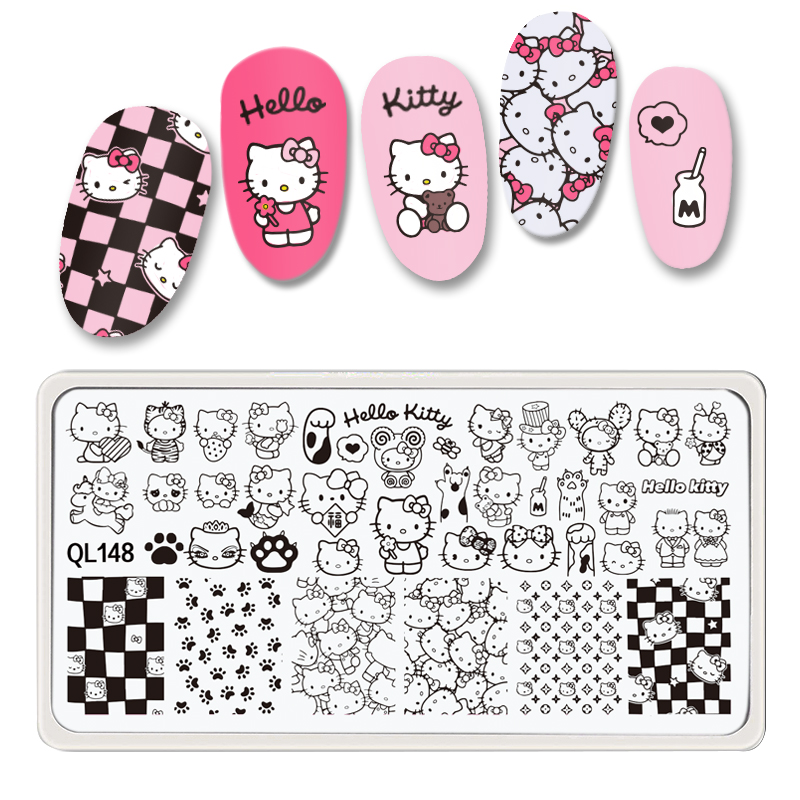 ins风美甲印花板模板钢板转印版全套漫威卡通KT猫美国队长彩绘