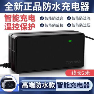 适用雅 迪灌封板电动车充电器防水48V60V72VY孔三圆针通用加长款