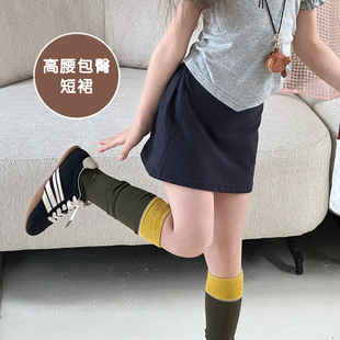 女童超好看腰头字母包臀短裙半身裙夏季薄款2026新款儿童女宝裙子