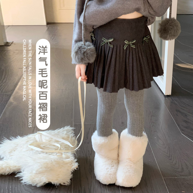 女童超好看毛呢百褶裙半身裙秋冬季2025新款洋气儿童女宝宝短裙子,童装/婴儿装/亲子装,半身裙,淘宝优惠券,粉丝福利购,淘宝优惠卷