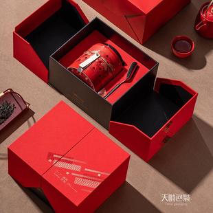 天时包装新款陶瓷茶叶罐绿茶安吉白茶散茶罐空盒礼盒装密封高档盒