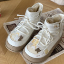 百搭可爱小猫雪地靴女ins冬季新款加绒加厚防滑软底短筒外穿棉鞋