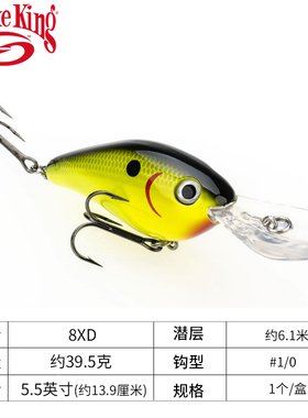 大型深潜胖子 6到8米 8XD/10XD Strike King KVD  Crank硬饵