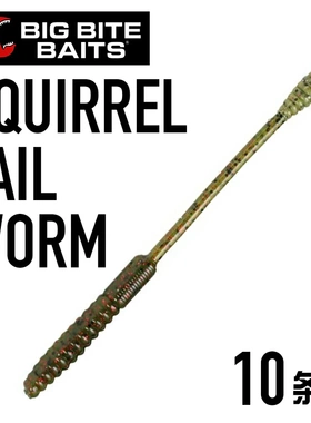精细面条虫 4.5寸 BIG BITE BAITS 松鼠尾Shaky Head专用 浮水尾