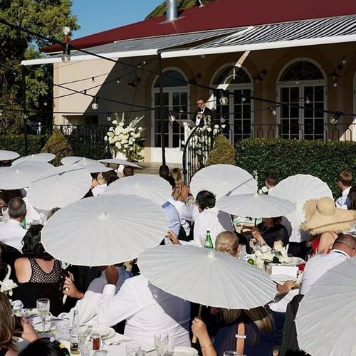 千熙国画油纸伞白色纸伞送颜料笔