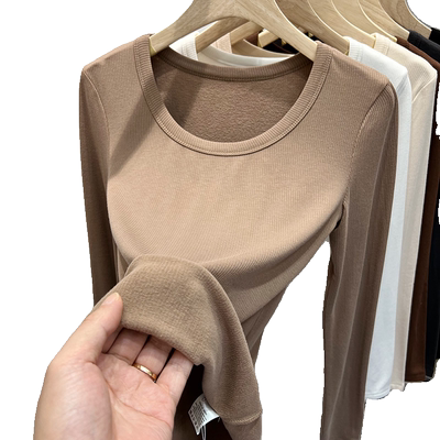 加厚薄绒保暖长袖t恤上衣