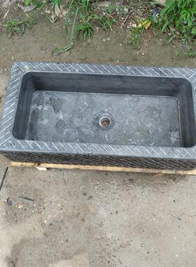 石槽青石方形石材复古石头洗手盆洗手池庭院家用户外室外拖把水槽