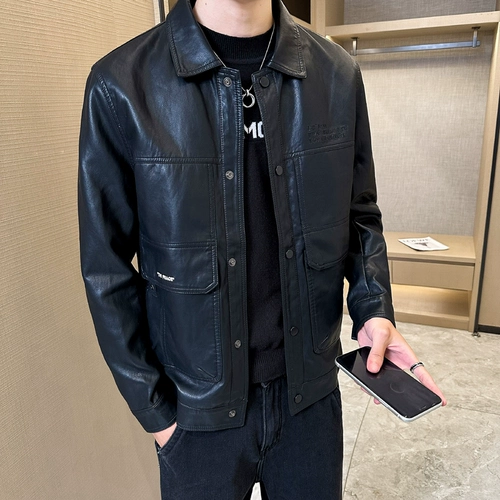 Осенняя трендовая полиуретановая куртка, в корейском стиле, изысканный стиль